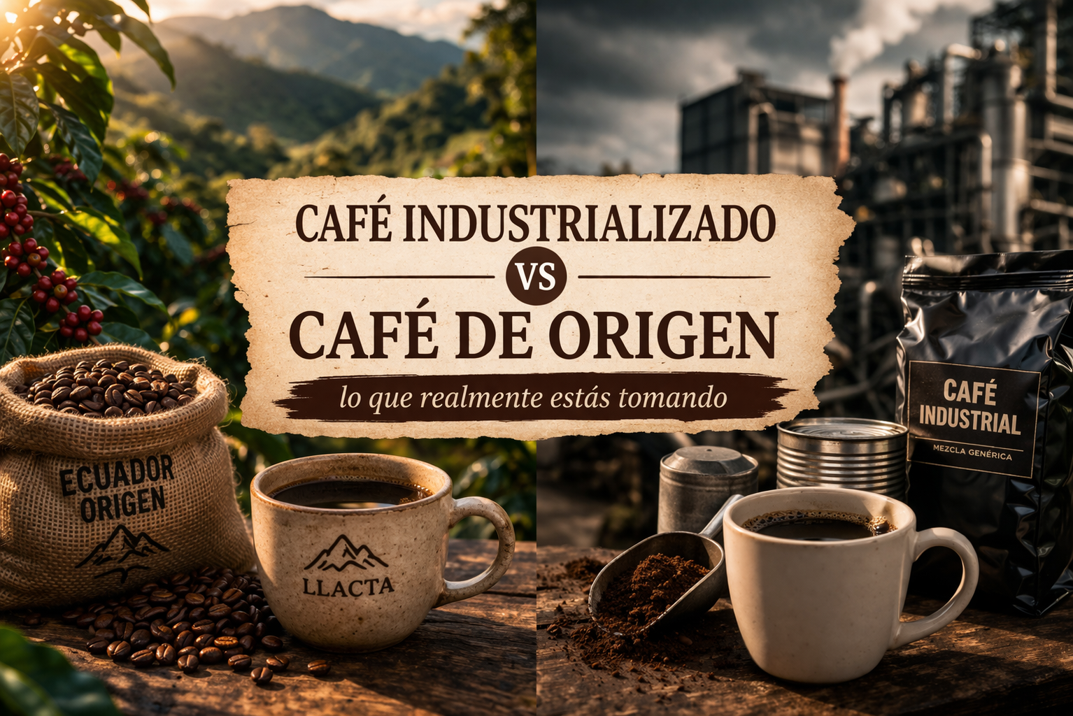 Café industrializado vs café de origen ecuatoriano - Llacta