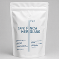 Bolsa frontal de Café Finca Meridiano, Typica Mejorado lavado de San José de Minas, Pichincha, tueste medio y notas cítricas, florales, miel, caramelo, chocolate y té verde.