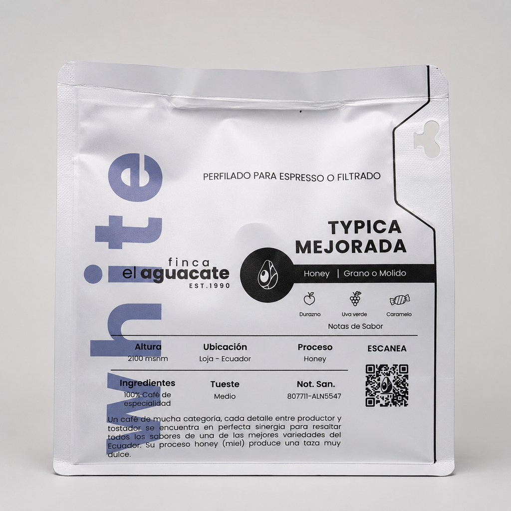 Café de Especialidad Typica Mejorada White El Aguacate 400g | Loja - Ecuador