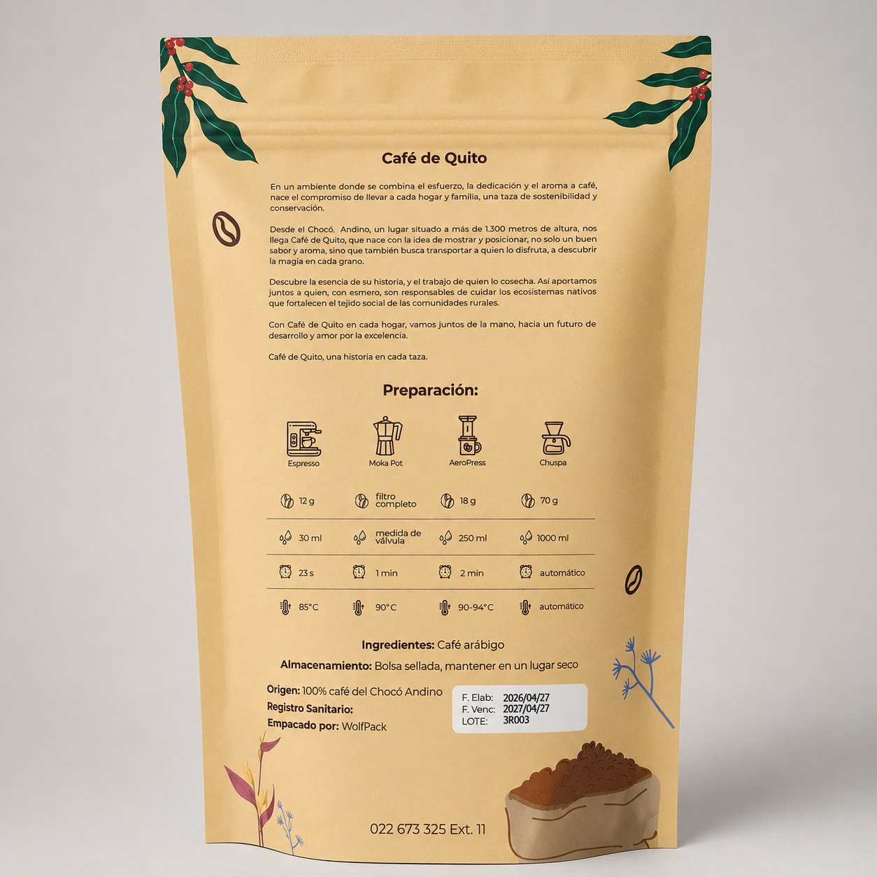 Café de Especialidad de Quito Blend 300g | Chocó Andino, Quito - Ecuador