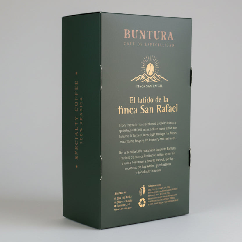 Café Catuaí Amarillo Natural Anaeróbico Buntura 250g - Vista lateral