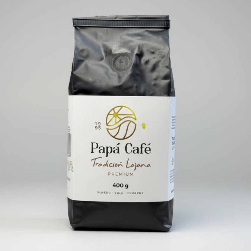 Bolsa Café Premium Papá Café Catuaí 400g — café de altura de Loja, Ecuador, variedad Catuai