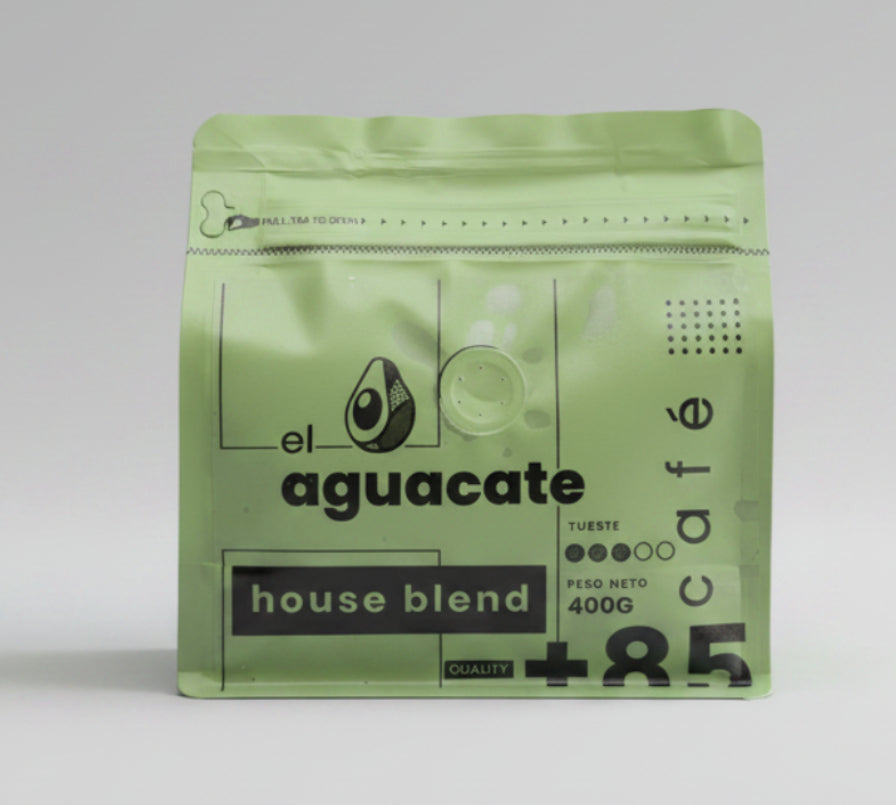 Café Finca El Aguacate House Blend 400g, mezcla de arábigos de Loja Ecuador, tueste medio para espresso y filtrado